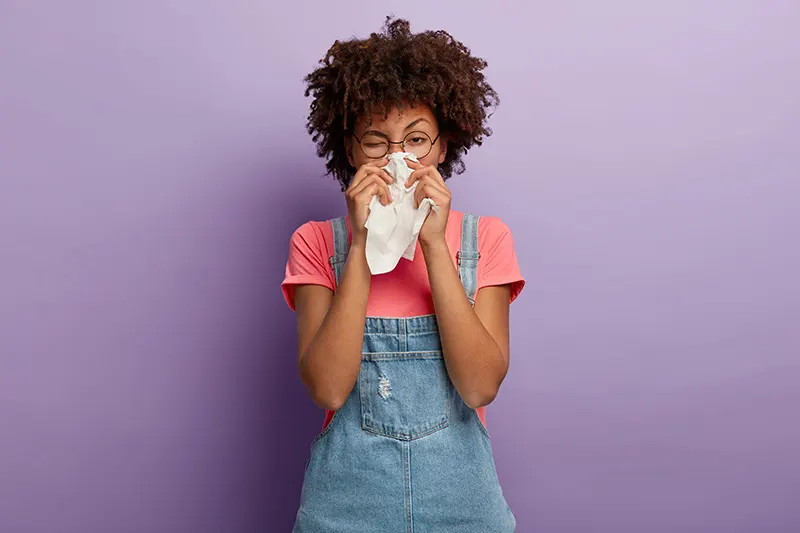 Image of someone with the flu